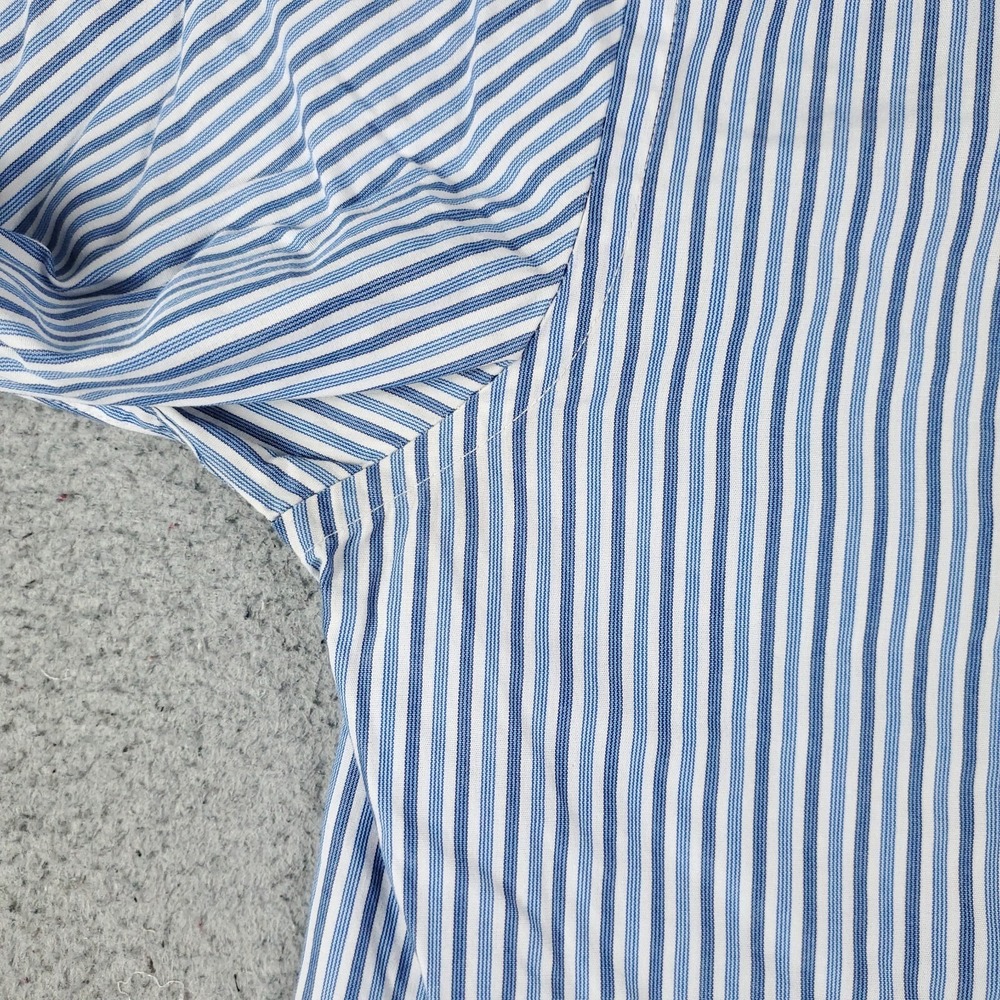 Tommy Hilfiger Shirt Mens 16 Blue Striped Dress Button Up Long Sleeve * - Picture 3 of 8